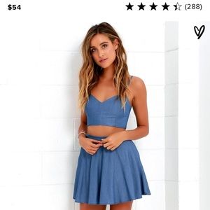 Crop top with matching skirt